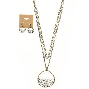 Pavé Swarovski Crystal Necklace & Drop  Earrings